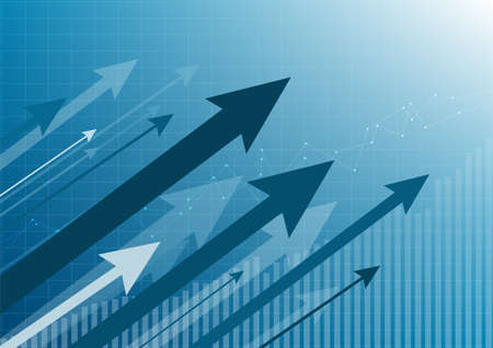 Abstract arrow growth and success graph business stock market sign vector illustrator. Invest...