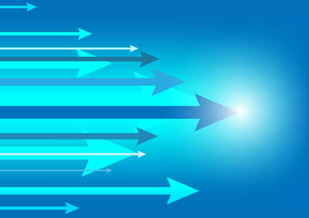 Abstract arrow growth and success graph business sign vector illustrator on blue gradient background.のイラスト素材