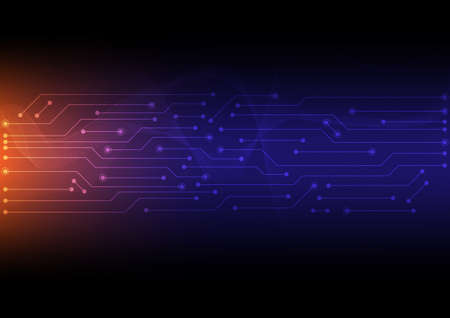 Abstract futuristic technology background. Digital circuit line and curve polygonal connecting...