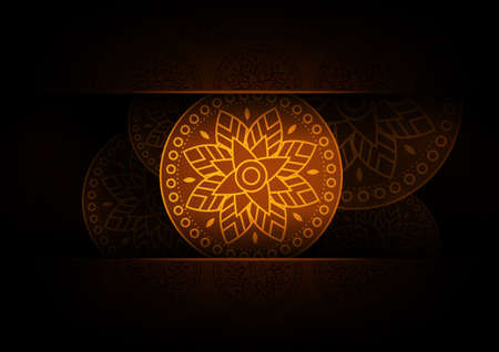 Art of traditional Indian geometric. Luxury mandala graphic background. gold on shadow...