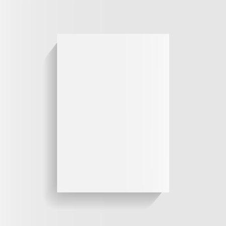 Empty paper template. Realistic A4 mockup on white background with shadow. Isolated vector illustrator.のイラスト素材