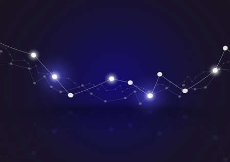 Abstract futuristic technology background. Digital line and polygonal connecting concept. Graphic science visualization vector illustrator.のイラスト素材