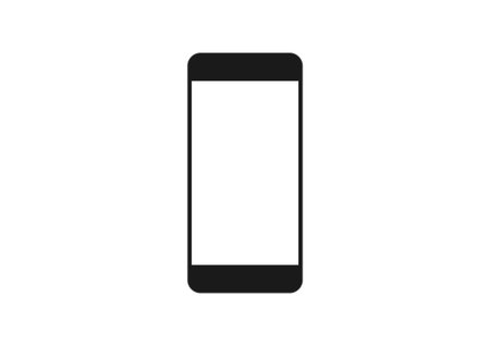 Cellphone screen mock-up. Smartphone device UI UX presentation template.Isometric mobile phone frame with blank display vector illustration.のイラスト素材