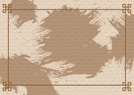 Abstract korea traditional paper background. Vintage frame geometric vector illustration template. Pattern in swatches.のイラスト素材