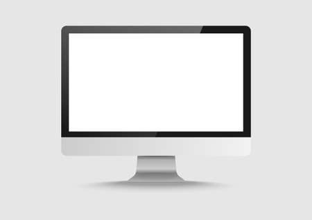 computer desktop blank screen. Flat isolated dispaly electronic device illustrator. Object with shadow vector.のイラスト素材