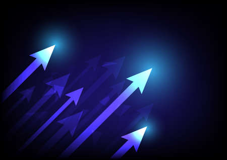 Arrow futuristic graphic technology background. Growth success vector illustrator. Premium digital  concept.のイラスト素材