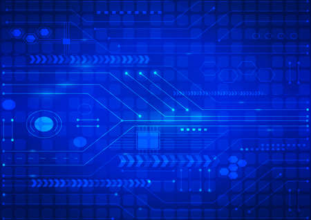 Abstract futuristic technology background. Digital circuit line and curve polygonal connecting concept. Graphic science visualization vector illustrator.のイラスト素材