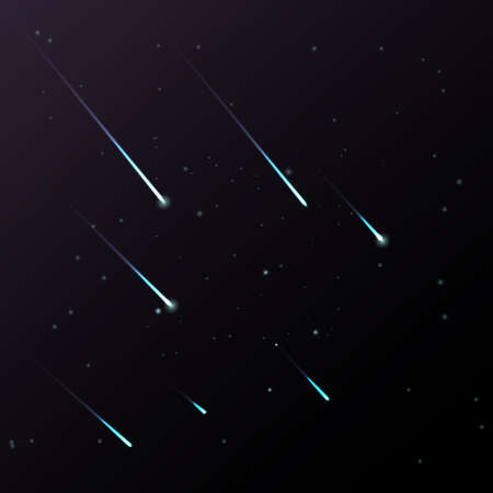 Night shining star meteor, Abstract space background with stars, infinity.のイラスト素材