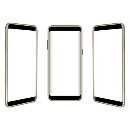 Smartphone display realistic mock up. Isolated blank screen mobile. Graphic vector illustrator.のイラスト素材