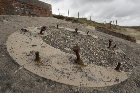 Old German bunker on the island Terschelling in the Netherlandsの写真素材