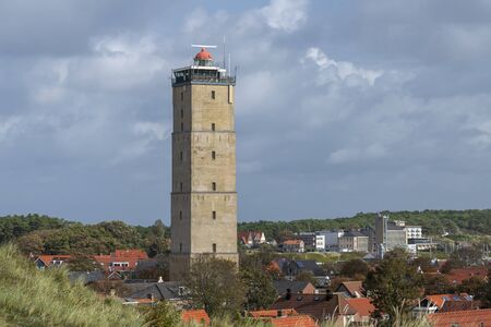 The Brandaris historic lighthouse on the island of Terschelling in the northern Netherlands. It is the oldest working lighthouse in the Netherlands dates from 1594.の写真素材