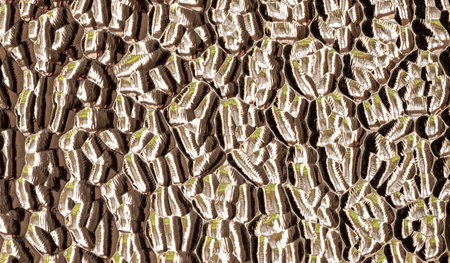 Detail of an old-fashioned structured glass window in an old interior door in a historic building in...