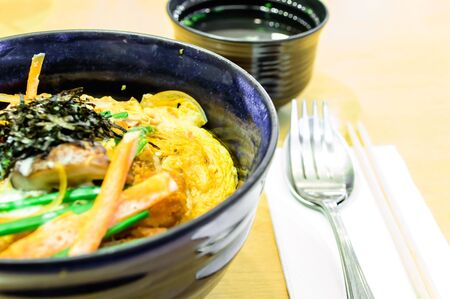 Tonkatsu With Rice And Egg, Japanese Food Style の写真素材