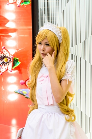 Bangkok - August 26   An unidentified Japanese anime cosplay pose in Japan Festa in Bangkok 2012 on August 26, 2012 at Siam Paragon, Bangkok, Thailand のeditorial素材