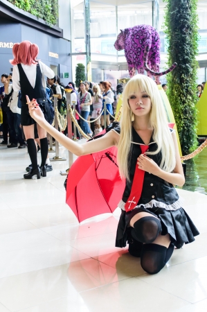 Bangkok - August 26   An unidentified Japanese anime cosplay pose in Japan Festa in Bangkok 2012 on August 26, 2012 at Siam Paragon, Bangkok, Thailand のeditorial素材