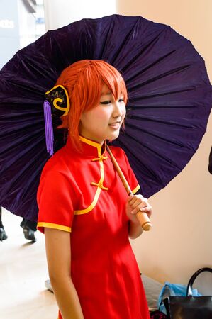 Bangkok - August 26   An unidentified Japanese anime cosplay pose in Japan Festa in Bangkok 2012 on August 26, 2012 at Siam Paragon, Bangkok, Thailand のeditorial素材