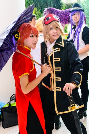 Bangkok - August 26   An unidentified Japanese anime cosplay pose in Japan Festa in Bangkok 2012 on August 26, 2012 at Siam Paragon, Bangkok, Thailand のeditorial素材