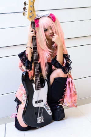 Bangkok - August 26   An unidentified Japanese anime cosplay pose in Japan Festa in Bangkok 2012 on August 26, 2012 at Siam Paragon, Bangkok, Thailand のeditorial素材