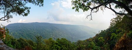 Panorama View Pha Deaw Dai Cliffs of The Khao Yai National Park in Thailandの写真素材