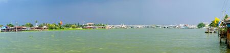 Panorama View House at the riverside Chao Phraya River in Thailand 