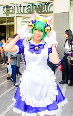 Bangkok - March 30   An unidentified Japanese anime cosplay pose in Thai-Japan Anime Music Festival 3 on March 30, 2013 at Central World, Bangkok, Thailand のeditorial素材