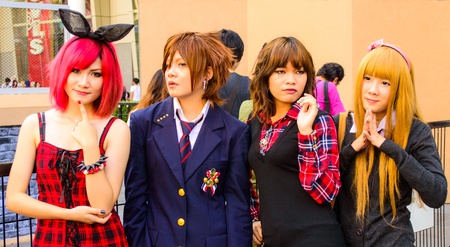 Bangkok - March 30   An unidentified Japanese anime cosplay pose in Thai-Japan Anime Music Festival...