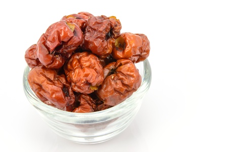 Dried Chinese Jujubes Fruits on white background の写真素材
