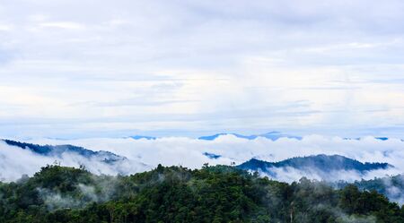 Morning on hilltop view of Krajom Mountain,Thailand 