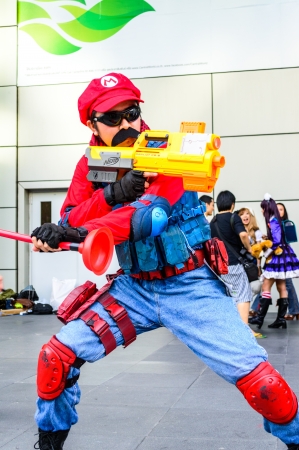 Bangkok - May 25   Cosplayer as characters Mario Nintendoのeditorial素材