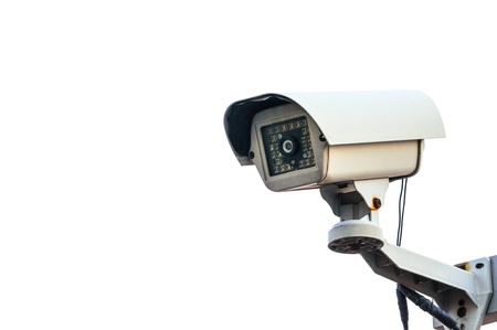 CCTV Security camera on a white background の写真素材