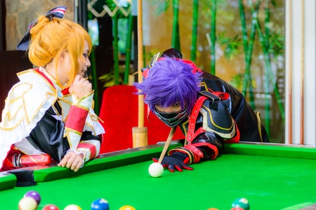 Cosplayer as characters Kurasame Susaya   Setsuna From Final Fantasy Type 0  reishiki  play pool のeditorial素材