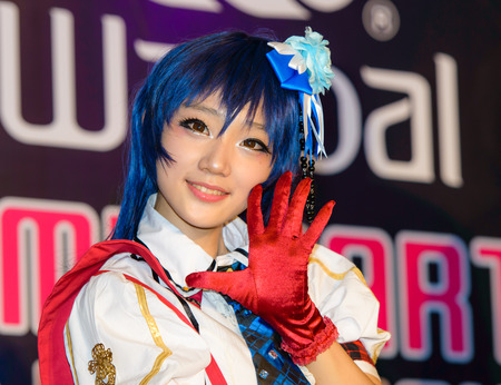 BANGKOK - SEPTEMBER 15  Special Guest Miyuko Cosplay from Korea in Comic party 58th in Bangkok by Wacoal on September 15, 2013 at Central Rama 9, Bangkok, Thailand のeditorial素材