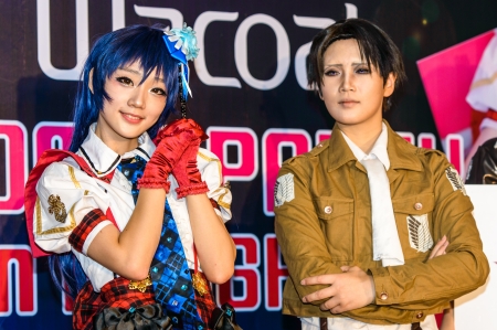 BANGKOK - SEPTEMBER 15  Special Guest Reika and Miyuko Cosplay in Comic party 58th in Bangkok by Wacoal on September 15, 2013 at Central Rama 9, Bangkok, Thailand のeditorial素材