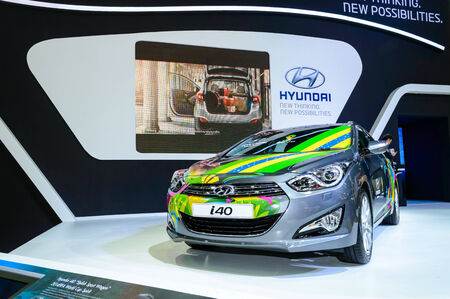 BANGKOK - MARCH 27   Hyundai i40 Brazil Edition Skin on display at The 35th Bangkok International Motor Show -  Beauty in the Drive  on March 27, 2014 in Bangkok, Thailand のeditorial素材