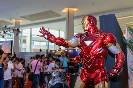 BANGKOK - MAY 10   Iron Man model in Thailand Comic Con 2014 on May 10, 2014 at Royal Paragon Hall, Bangkok, Thailand のeditorial素材