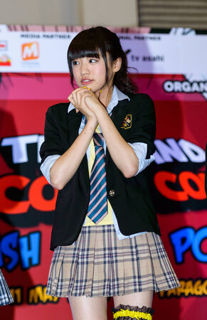BANGKOK - MAY 10   Shida Yumi from Yumemiru Adolescence Group in Thailand Comic Con 2014 on May 10, 2014 at Royal Paragon Hall, Bangkok, Thailand のeditorial素材