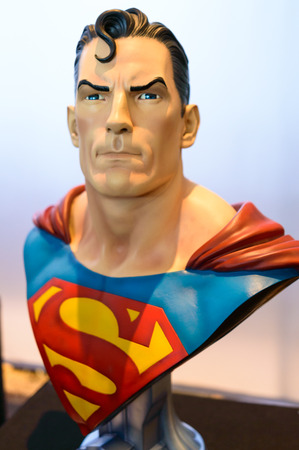 BANGKOK - MAY 10   Superman model in Thailand Comic Con 2014 on May 10, 2014 at Royal Paragon Hall, Bangkok, Thailandのeditorial素材