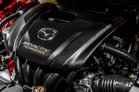 BANGKOK - MARCH 24 : Sky Activ Engine of Mazda 2 on display at The 36th Bangkok International Motor...
