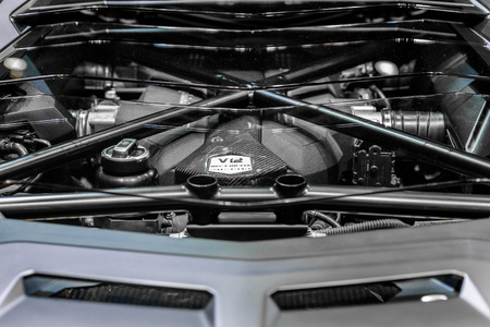 BANGKOK - MARCH 24 : Engine Lamborghini Aventador on display at The 36th Bangkok International Motor...