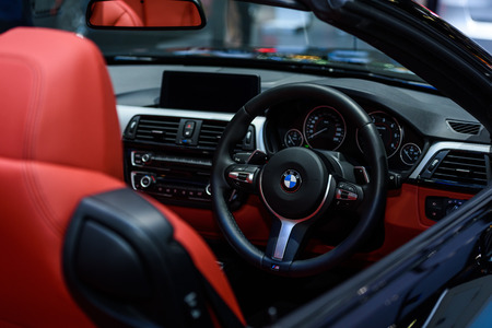 BANGKOK - DECEMBER 01 : BMW 420d Convertible on display at The 32nd Thailand International Motor Expo 2015 on December 01, 2015 in Bangkok, Thailand.のeditorial素材