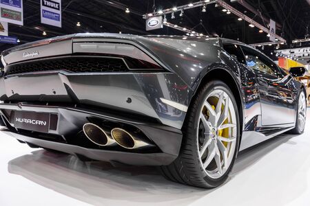 BANGKOK - MARCH 22 : Lamborghini Huracan on display at The 37th Bangkok International Motor Show : No Boundaries Mobility on March 22, 2016 in Bangkok, Thailand.のeditorial素材