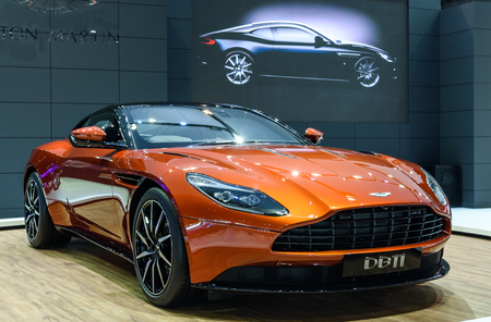 BANGKOK - MARCH 22 : Aston Martin DB11 on display at The 37th Bangkok International Motor Show : NoÂ Boundaries Mobility on March 22, 2016 in Bangkok, Thailand.のeditorial素材