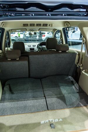 NONTHABURI - NOVEMBER 30 : Image inside of Suzuki Ertiga car on display at Thailand International Motor Expo 2016 on December 8, 2016 in Nonthaburi, Thailand.のeditorial素材
