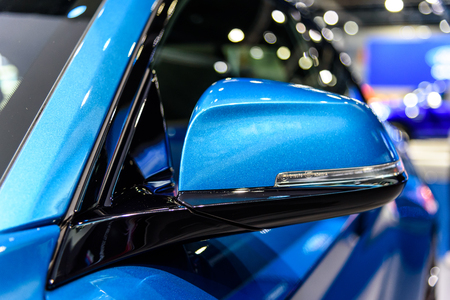 BANGKOK - MARCH 28 : Outside mirror of BMW M2 Coupe on display at The 38th Bangkok International Motor Show : Reach to The Planet of Technology on March 28, 2017 in Bangkok, Thailand.のeditorial素材