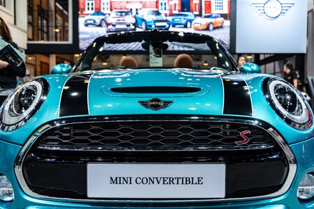 BANGKOK - MARCH 27 : Mini Cooper S : Convertible on display at The 39th Bangkok International Motor Show : Revolution in motion on March 27, 2018 in Bangkok, Thailand.のeditorial素材