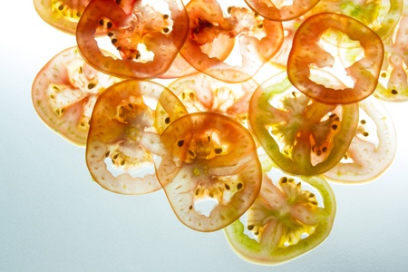 tomato slide in lightboxの写真素材