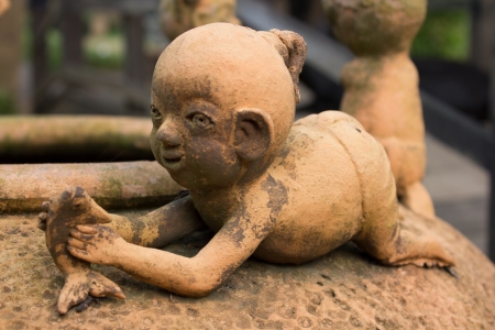 old thai ceramic handcraft dollの写真素材