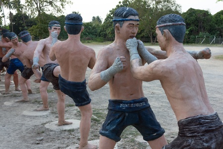 Thai boxing Sculpture with titleのeditorial素材