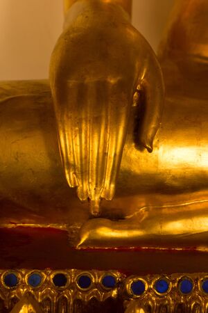 close up of hand  buddhist statueの写真素材