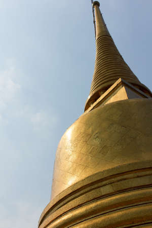 golden moutain temple ancient art of thailandの写真素材
